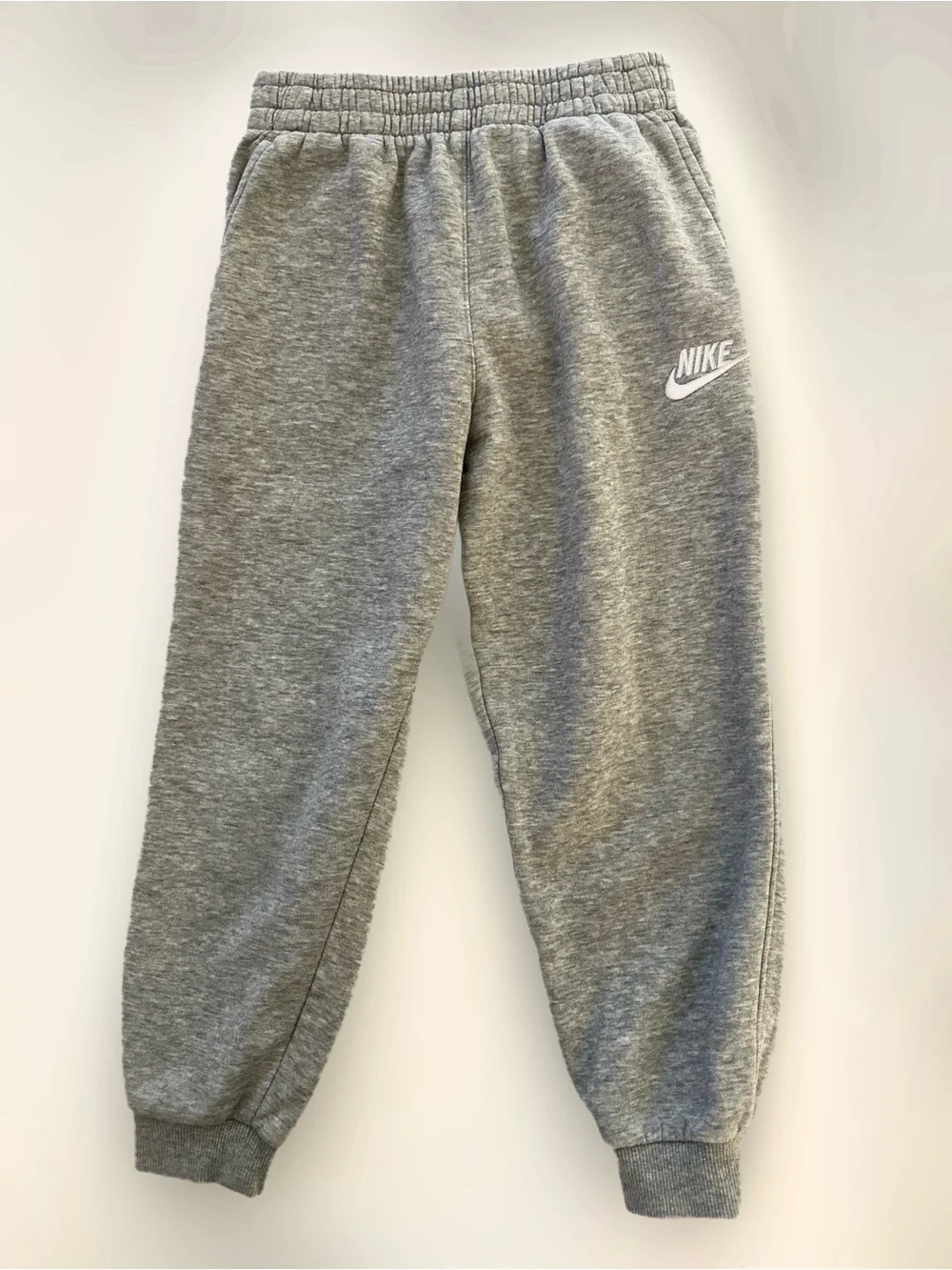 Nike Kids’ Grey Kids Fleece Joggers with White Logo